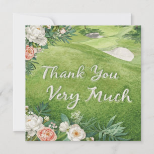 Golf thank you card golf course watercolor