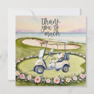 Golf  thank you card golf course watercolor