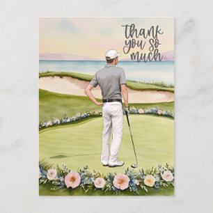 Golf  thank you card golf course watercolor
