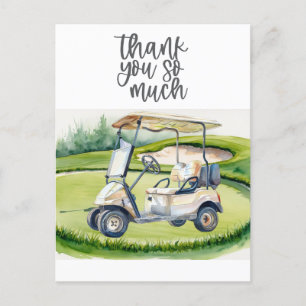Golf thank you card golf course watercolor