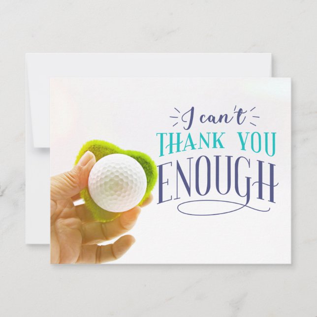 Golf Thank you card I can't thank you enough (Front)