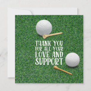 Golf thank you card love and support for golfer