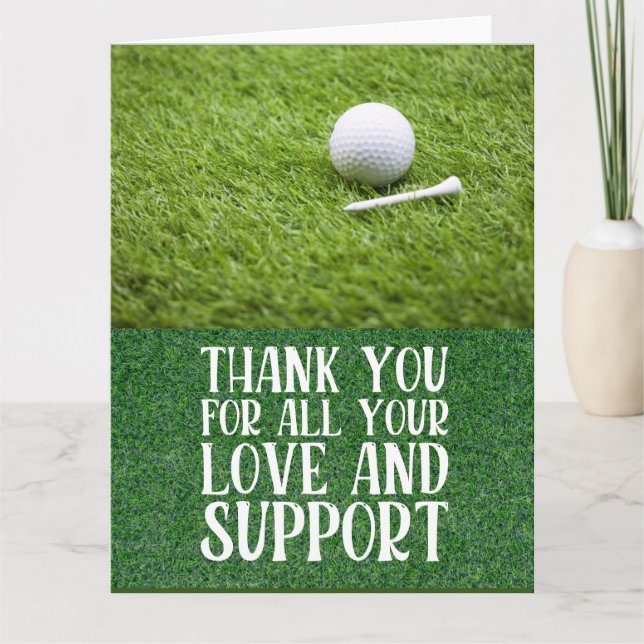 Golf thank you card love and support for golfer (Front)