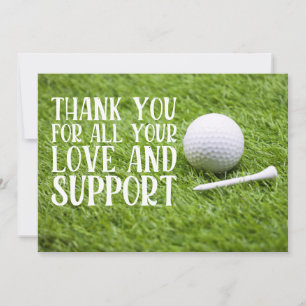 Golf thank you card love and support for golfer
