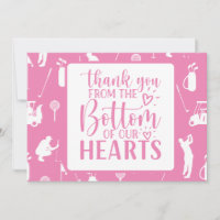 Golf Thank you card Pink theme Lady woman golfer