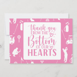 Golf Thank you card Pink theme Lady woman golfer
