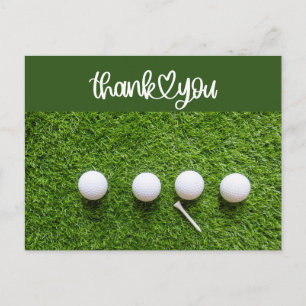 Golf Thank you card to golfer with golf ball 