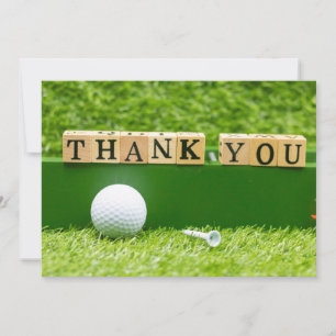 Golf Thank you card with golf ball and tee