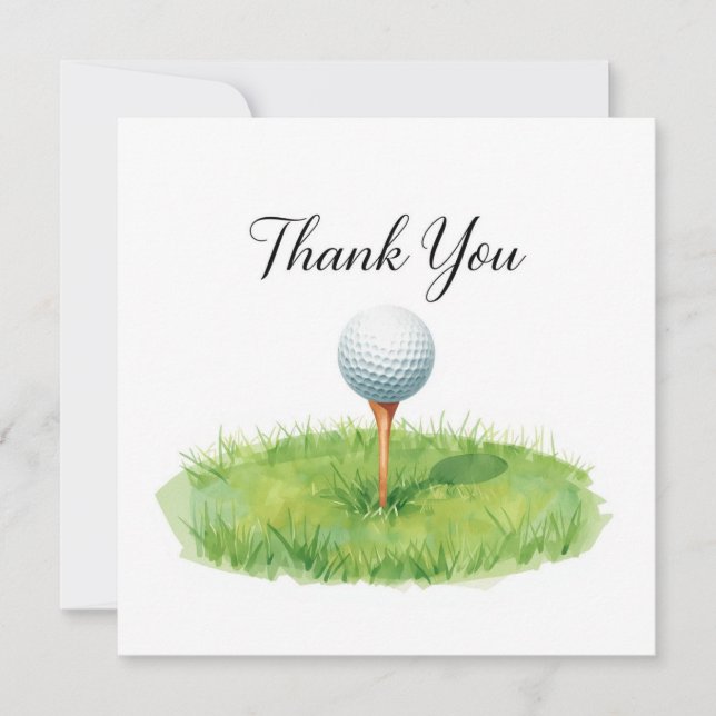 Golf Thank you card with golf ball for golfer  (Front)