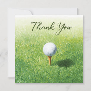 Golf Thank you card with golf ball for golfer 