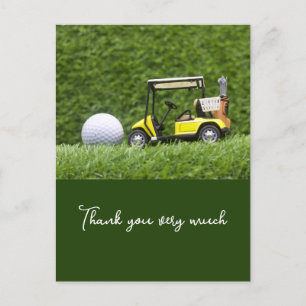 Golf Thank you card with golf ball on green