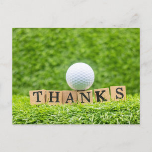 Golf  Thank you card with golf ball on tee