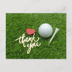 Golf thank you card with golf ball tee with love