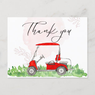 Golf Thank you card with golf cart watercolor