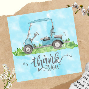 Golf Thank you card with golf cart watercolor