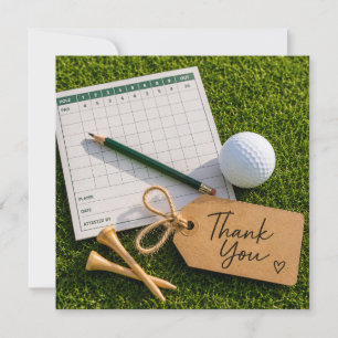 Golf Thank you card with golf club ball bag