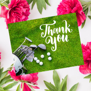 Golf Thank you card with golf club ball bag