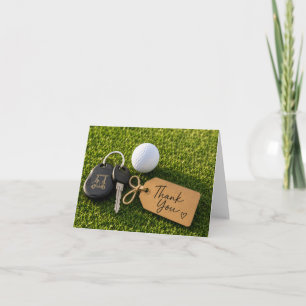 Golf Thank you card with golf club ball bag