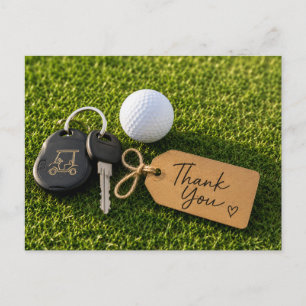 Golf Thank you card with golf club ball bag