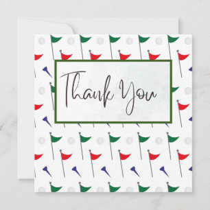 Golf  thank you card with golf flag
