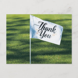 Golf Thank you card with golf flag thank you text