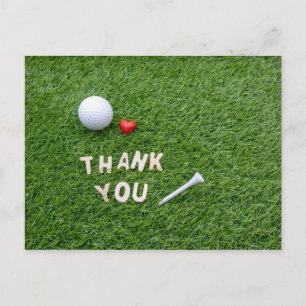 Golf Thank you card with love and golfball