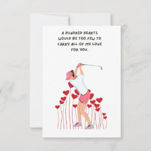 Golf Thank you card with woman golfer watercolor