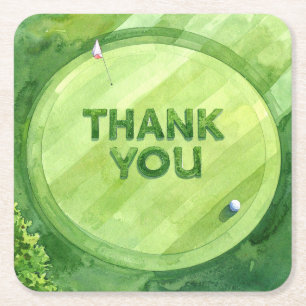 Golf Thank You Coaster   Elegant Golf Course 
