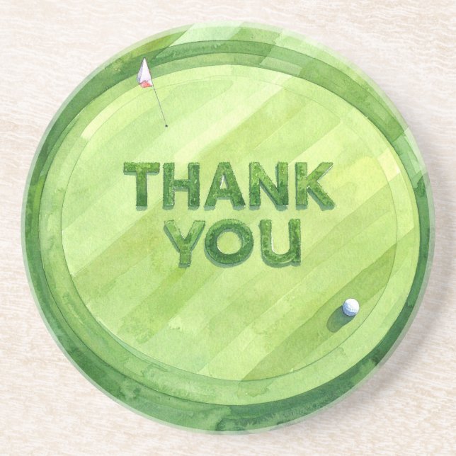 Golf Thank You Coaster | Elegant Golf Course  (Front)