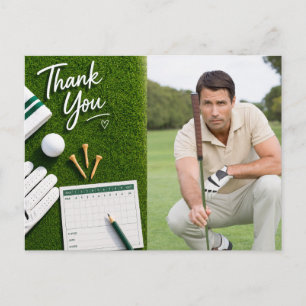 Golf Thank you create your own photo Postcard