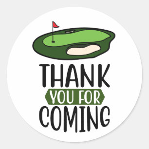 Golf Thank you for coming with golf course Classic Round Sticker