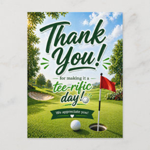 Golf Thank you for terrific day Postcard
