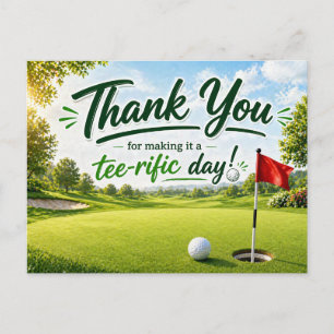 Golf Thank you for terrific day  Postcard