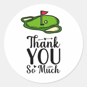 Golf Thank you so much Classic Round Sticker