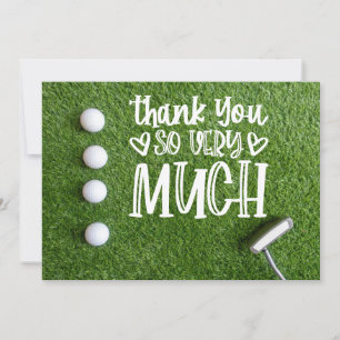 Golf thank you so much with golf ball on green