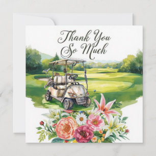 Golf  thank you text  for golfer with Flowers 