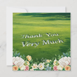 Golf thank you text for golfer with Flowers Card