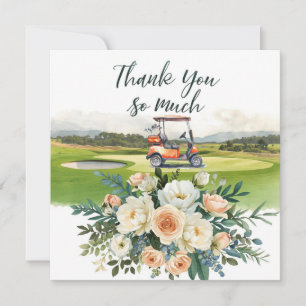 Golf  thank you text  for golfer with Flowers  Card