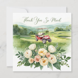 Golf thank you text for golfer with Flowers Card