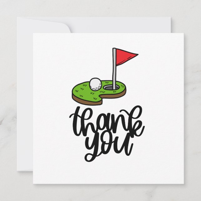 Golf Thank you with text and flag on green (Front)