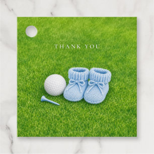 Golf Thank you with text with golf ball on green Favour Tags