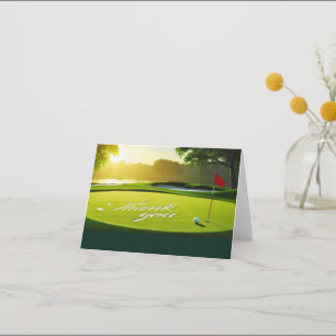Golf thank you word on putting green  card