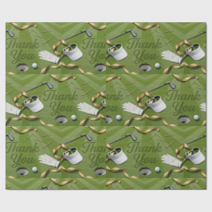 Golf Thank you word on putting green Wrapping Paper
