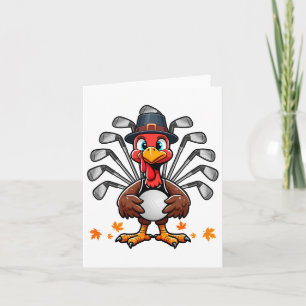 Golf Thanksgiving Costume Turkey Matching Player L Card