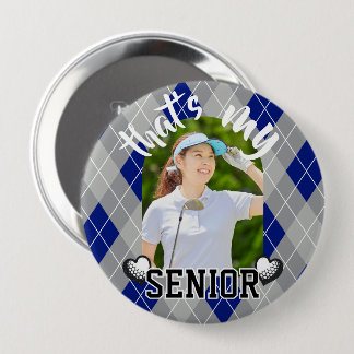 Golf That's my Senior player navy grey Button