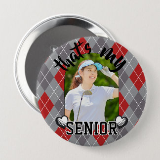Golf That's my Senior player red grey Button