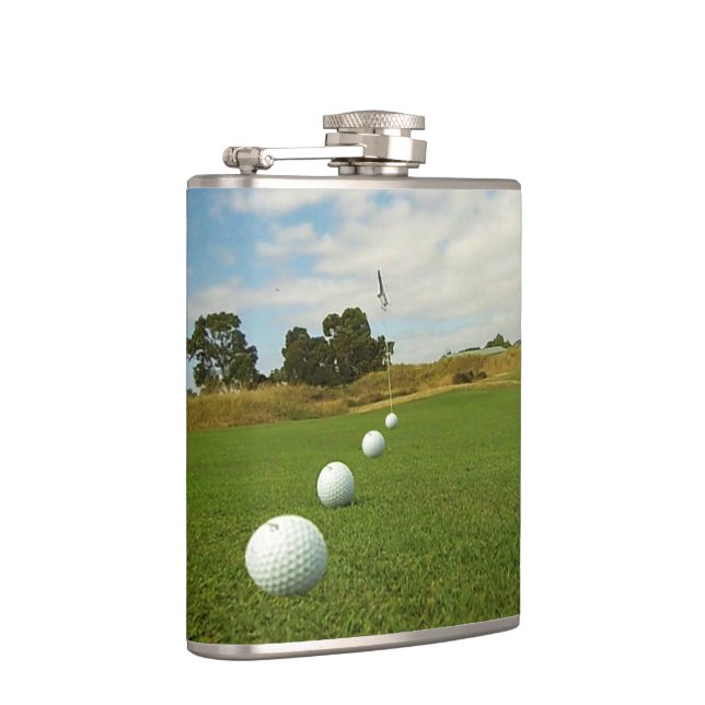 Golf The Game, Vinyl Wrapped Hip Flask (Right)