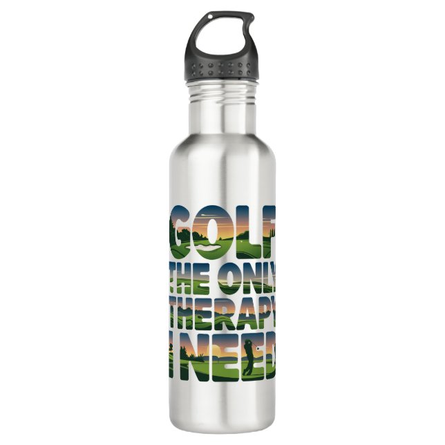 Golf the Only Therapy, Trendy 710 Ml Water Bottle (Front)