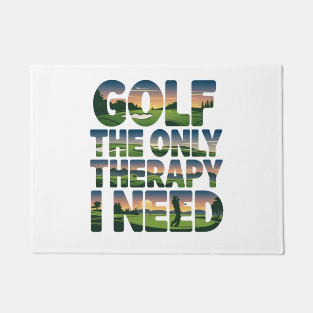 Golf the Only Therapy, Trendy Doormat (Front)
