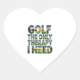 Golf the Only Therapy, Trendy Heart Sticker